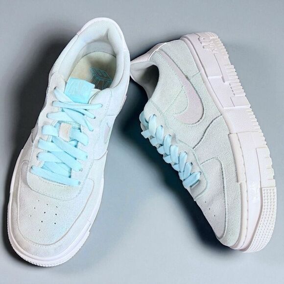 Women’s Nike Air Force 1 Pixel ‘Glacier Blue'  Suede Sneakers Size 8 - Picture 2 of 15